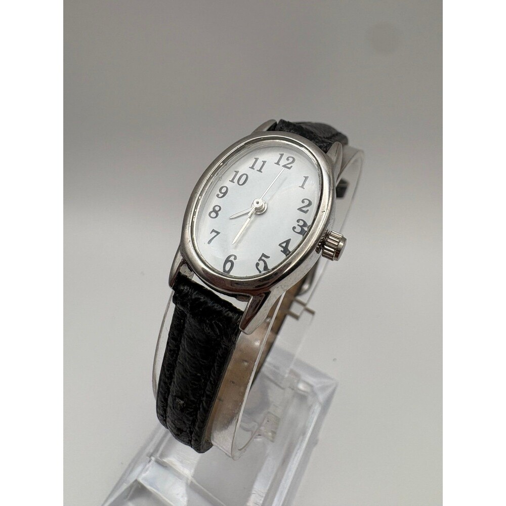 Dainty Silver Oval Quartz Ladies Dress Watch - Picture 3 of 6